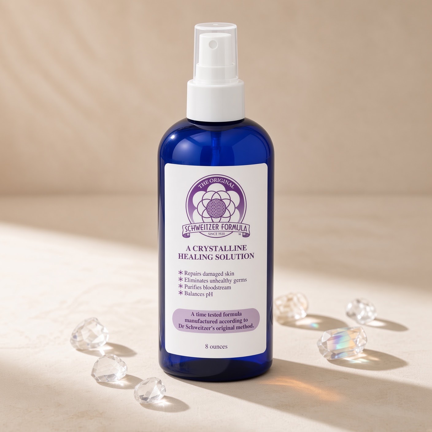 Schweitzer Formula | Cobalt Blue Plastic Bottle | 8oz